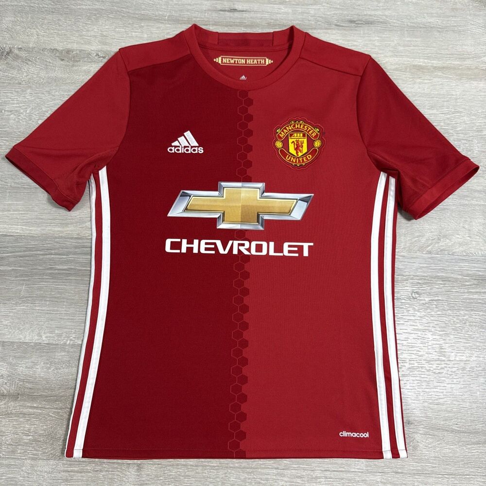 Manchester United Soccer Jersey 2016-17 Adidas Youth Large Red Newton Heath
